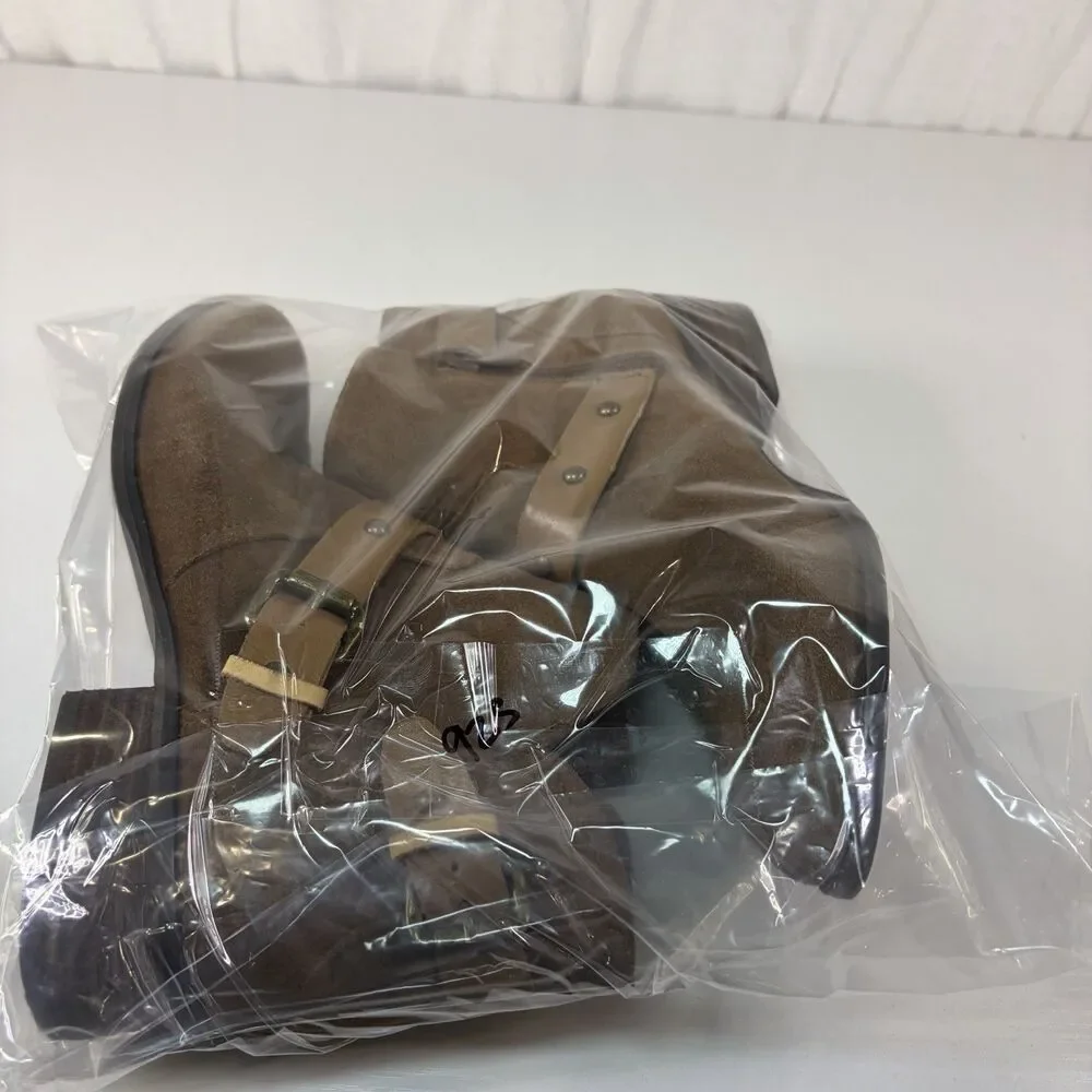 Crown Vintage Boots Womens 7.5 M Roberta Ankle Booties Brown Leather Side Zipper